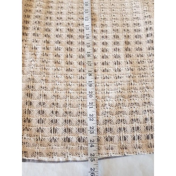 Hem & Thread Womens Blouse Size Large Front Panel Crochet Long Sleeve Striped - Picture 12 of 14